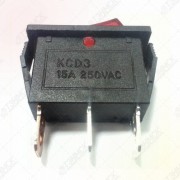 НАБОР 6 шт Выключатель одноклавишный 13*30мм, 15А, 250V, 2 положения, с сигнальной лампой, Thermex, KM66154