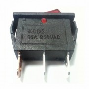 Выключатель одноклавишный 13*30мм, 15А, 250V, 2 положения, с сигнальной лампой, Thermex, 66154